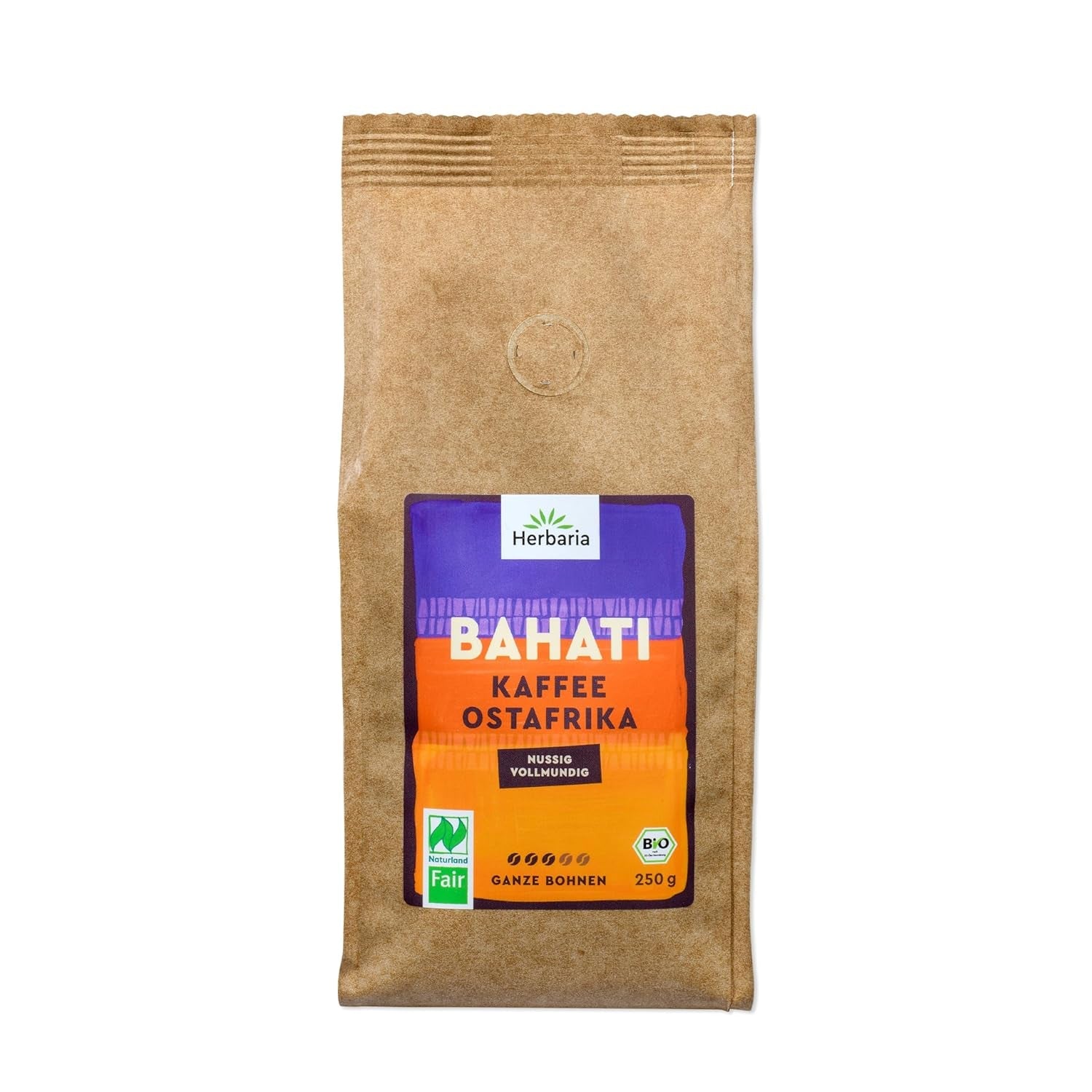 Herbaria MAKEDA Espresso En Grains Bio 1Kg - Certifié Naturland Fair d'Afrique de l'Est - Arômes torréfiés avec cacao et notes de chêne - grains de café biologiques parfaits pour les filtres portables et les machines à café automatiques Naty Shop Coffee Bahati Whole Beans 250 grammes Café
