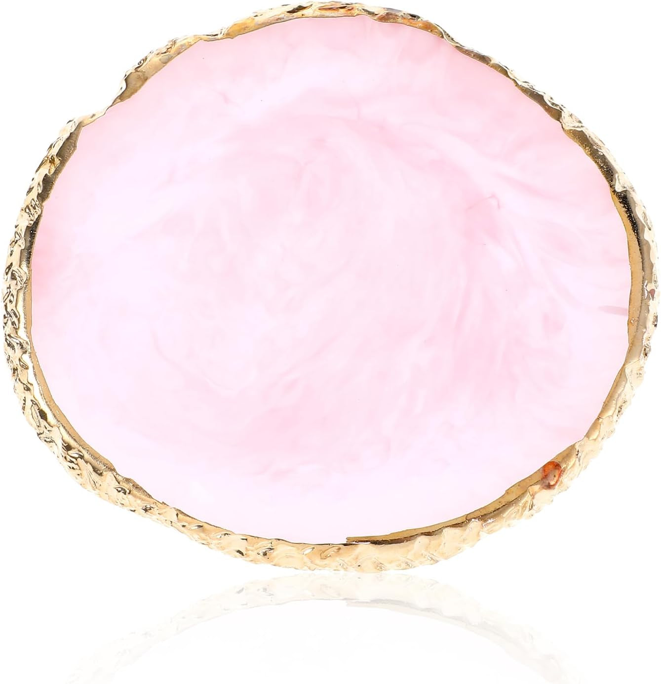 Harz Nail Art Palette,Maniküre Gemalt Palette,Goldener Rand Nagelleck Palette,Nail Art Make up Paletten Display Fach Nagel DIY Zubehör(Blanc)