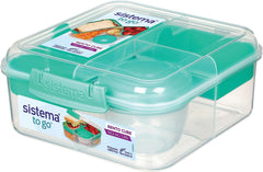 Bento Box TO GO système de boîte à lunch avec compartiments | Boîte à lunch 1,25 L avec pot de yaourt/fruits | pour enfants et adultes l | Minty Teal sans BPA [21685-8T], vert menthe Boîtes de conservation alimentaires Naty Shop Vert menthe 1,25 L