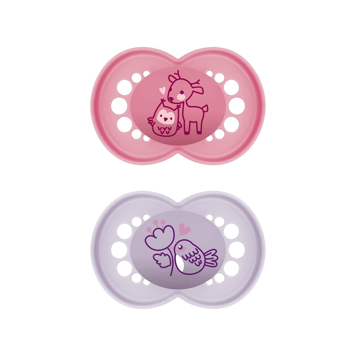 Sucette MAM Originale | Sucette en latex | 0-6 mois | Sucette bébé adaptée à l'allaitement | Recommandé par les sages-femmes Résistant aux morsures | Latex de caoutchouc naturel | Mouton/Lapin | Paquet de 2