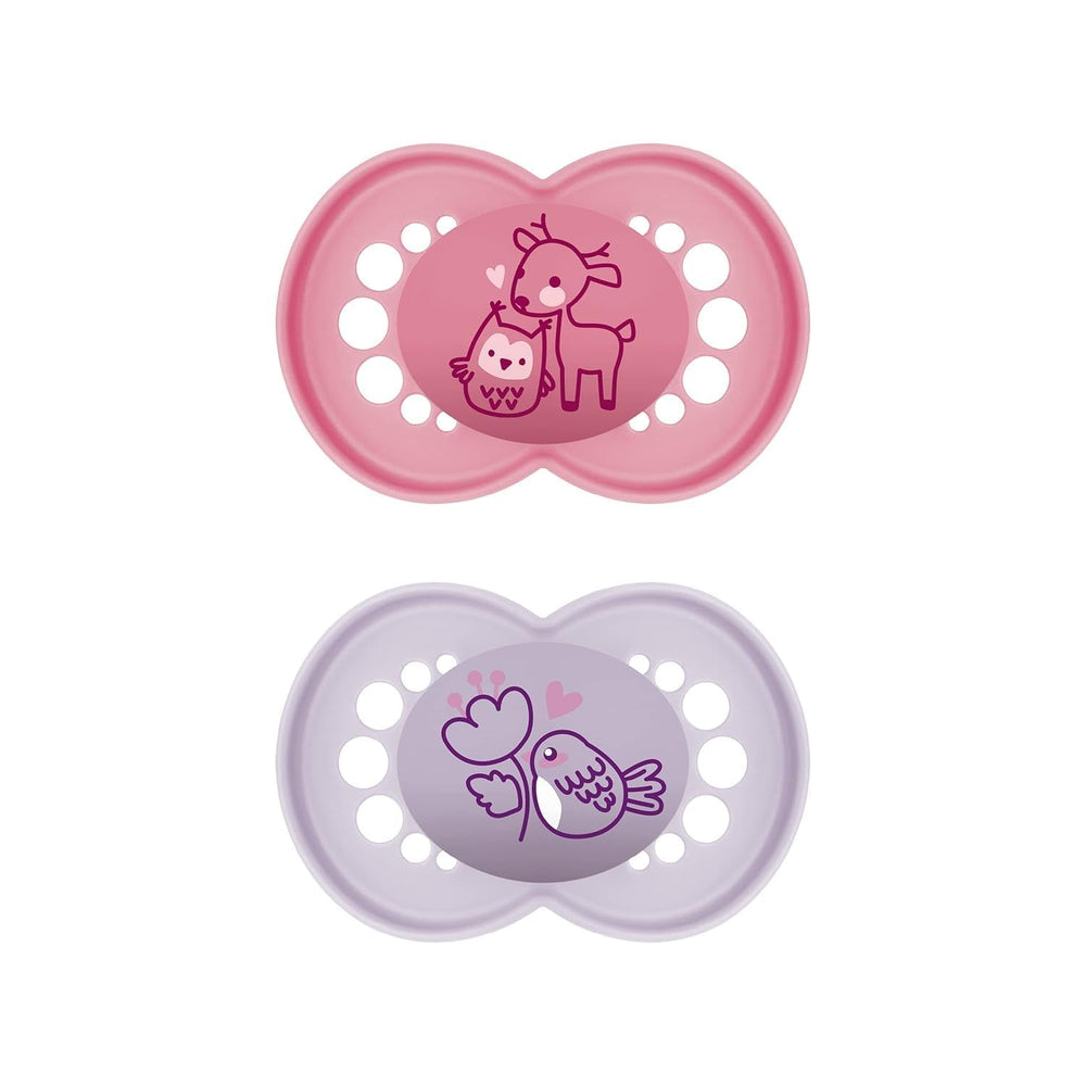 Sucette MAM Originale | Sucette en latex | 0-6 mois | Sucette bébé adaptée à l'allaitement | Recommandé par les sages-femmes Résistant aux morsures | Latex de caoutchouc naturel | Mouton/Lapin | Paquet de 2