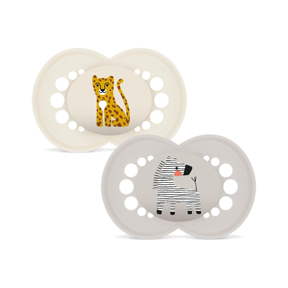 Sucette MAM Originale | Sucette en latex | 0-6 mois | Sucette bébé adaptée à l'allaitement | Recommandé par les sages-femmes Résistant aux morsures | Latex de caoutchouc naturel | Mouton/Lapin | Paquet de 2