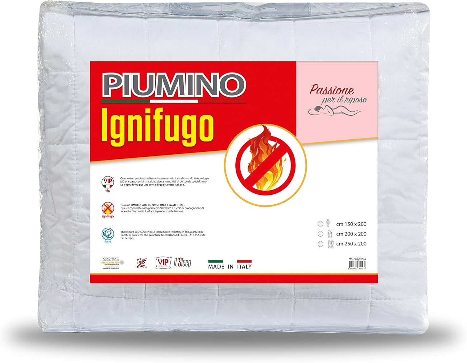 VIP. Très Important Couette Pillow Down pour l'hiver, homologuée classe 1, 100% polyester, silicone, carton, 155 X 205 cm, taille 300, blanc Couettes et couettes Naty Shop 150X200