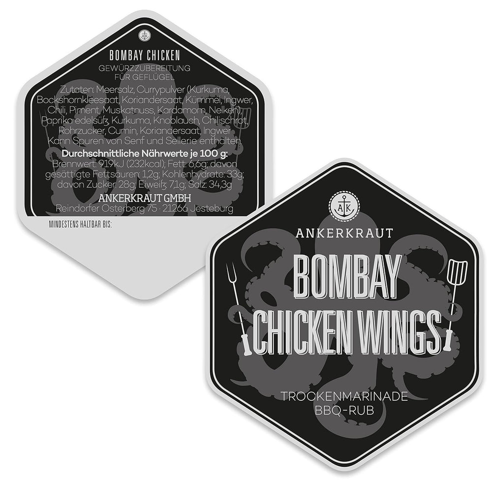Ankerkraut Bombay Chicken, sauce barbecue indischer pour viandes et ailes de poulet, 230g Streuer