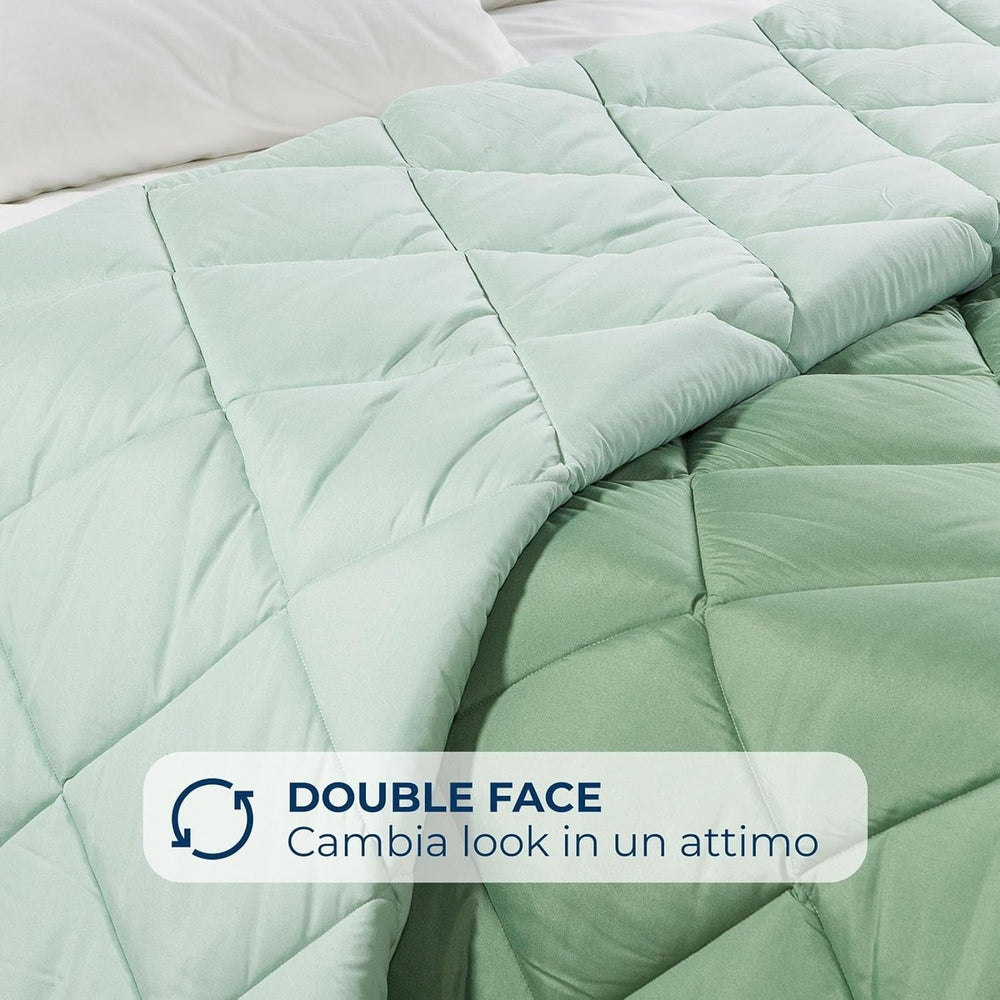 Caleffi Couette d'hiver pour lit double 260 x 265 cm en microfibre pour lit double d'hiver doux et confortable rembourré durable lavable hypoallergénique fabriqué dans Naty Shop Couettes et couettes