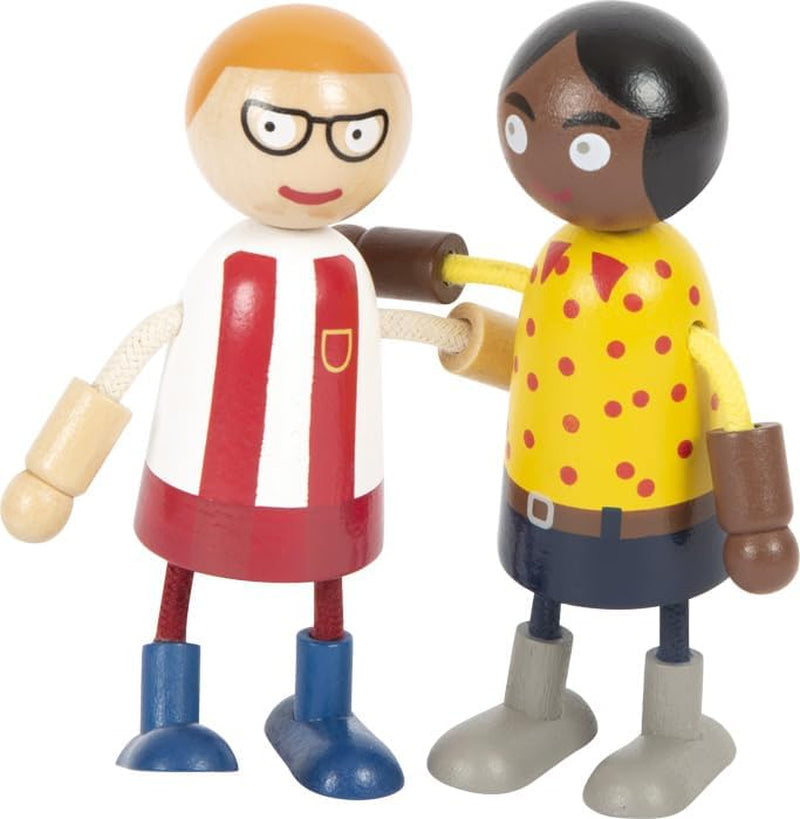 small foot Biegepuppen-Familie mit Baby, 8 Flexible Holz-Puppen unterschiedlichen Alters, Geschlechts & Hautfarbe, 12426, Beige