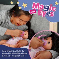 BABY Born Amy - 36cm große Puppe - Babypuppe mit 7 Funktionen für Kleinkinder ab 1 Jahr - Funktioniert ohne Batterien - Inkl. Accessoires & Strampler