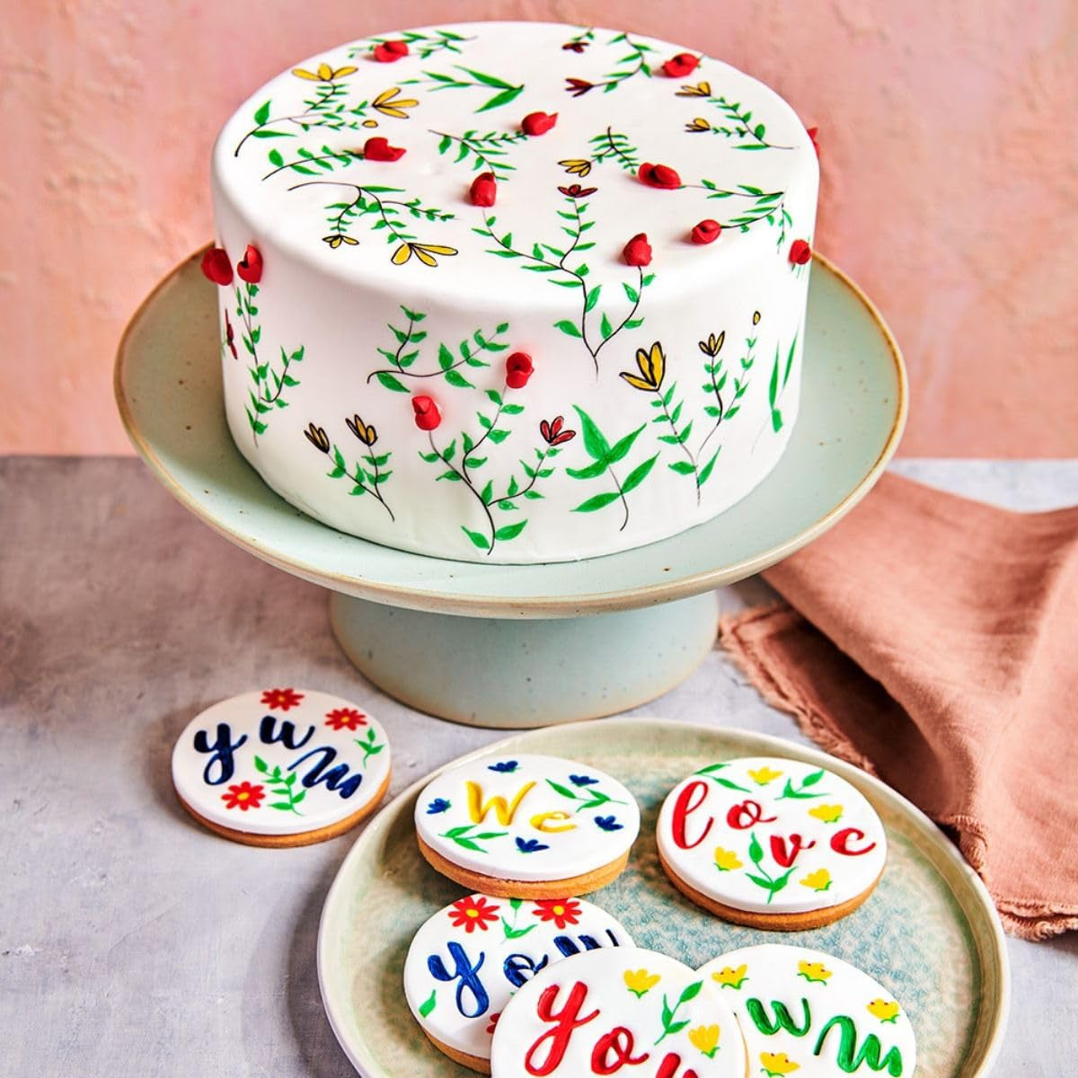 Stylos colorants alimentaires Funcakes, vert feuille : Stylos comestibles pour biscuits, gâteaux, fondants et plus encore, idéaux pour la personnalisation, certifiés Halal