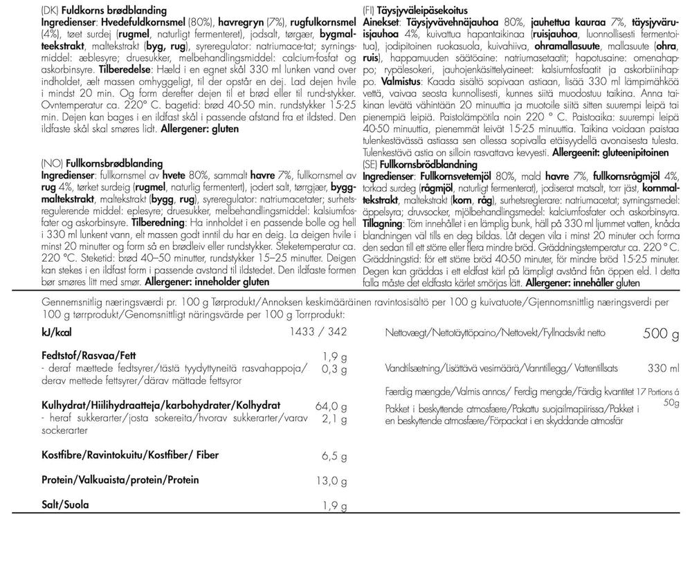 TREK'N EAT Vollkornbrotmischung Mélange pour la pâtisserie et la cuisine Naty Shop