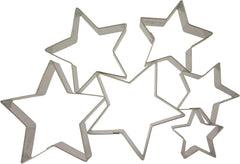 Dr. Oetker Lot de 6 emporte-pièces en forme d'étoile, emporte-pièces de Noël, emporte-pièces et emporte-pièces pour terrasse, motifs de différentes tailles, quantité : 1 x 6 pièces.