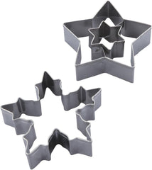 Dr. Oetker Linzer Ensemble d'emporte-pièces flocon de neige et étoile – 2 pièces parfaits pour les biscuits de Noël en acier inoxydable de haute qualité résistant à la rouille, lavable au lave-vaisselle