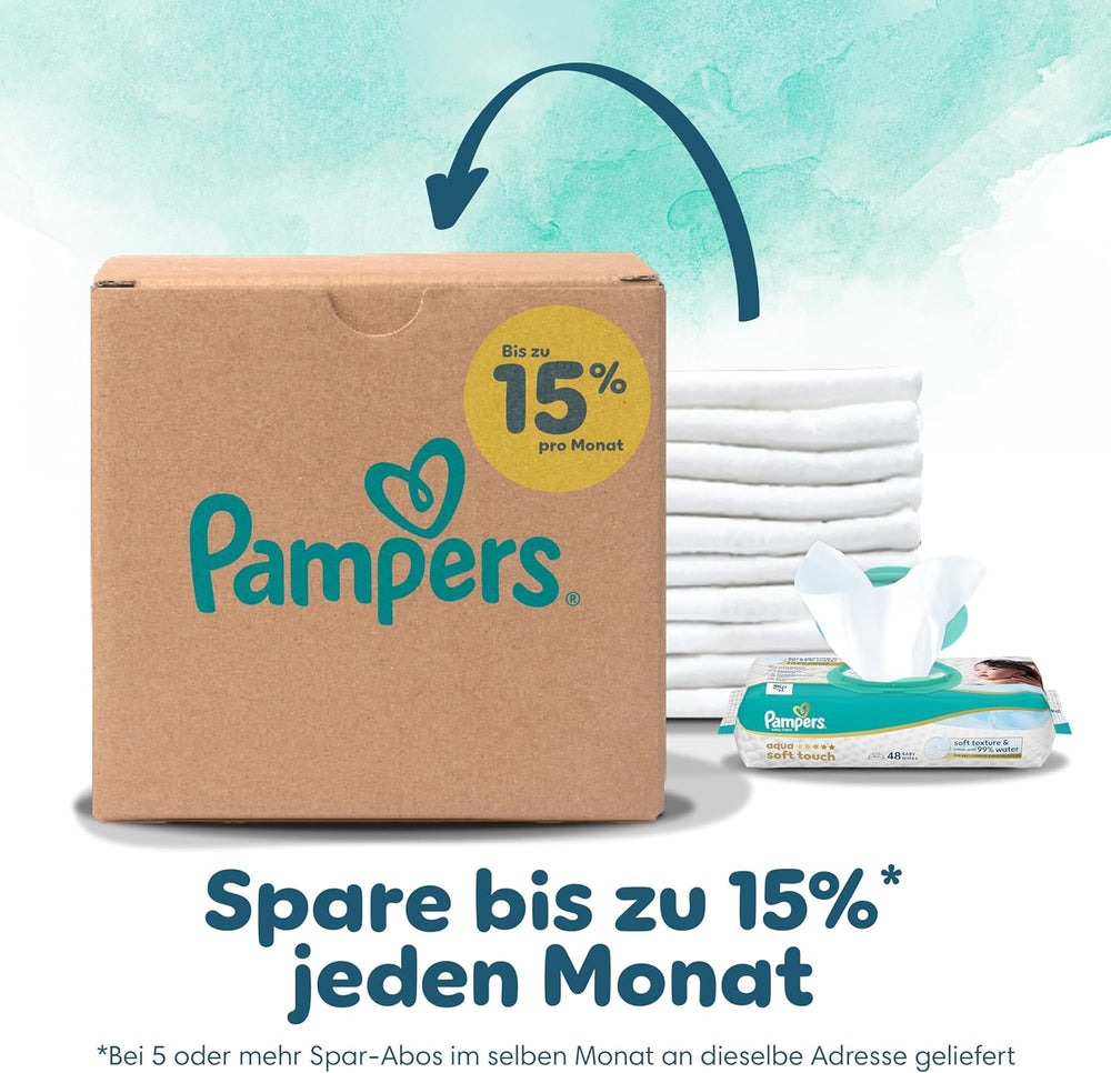 Couches Pampers Harmony taille 2, 204 couches, 4 kg-8 kg, protection douce de la peau avec protection 100 % Pampers