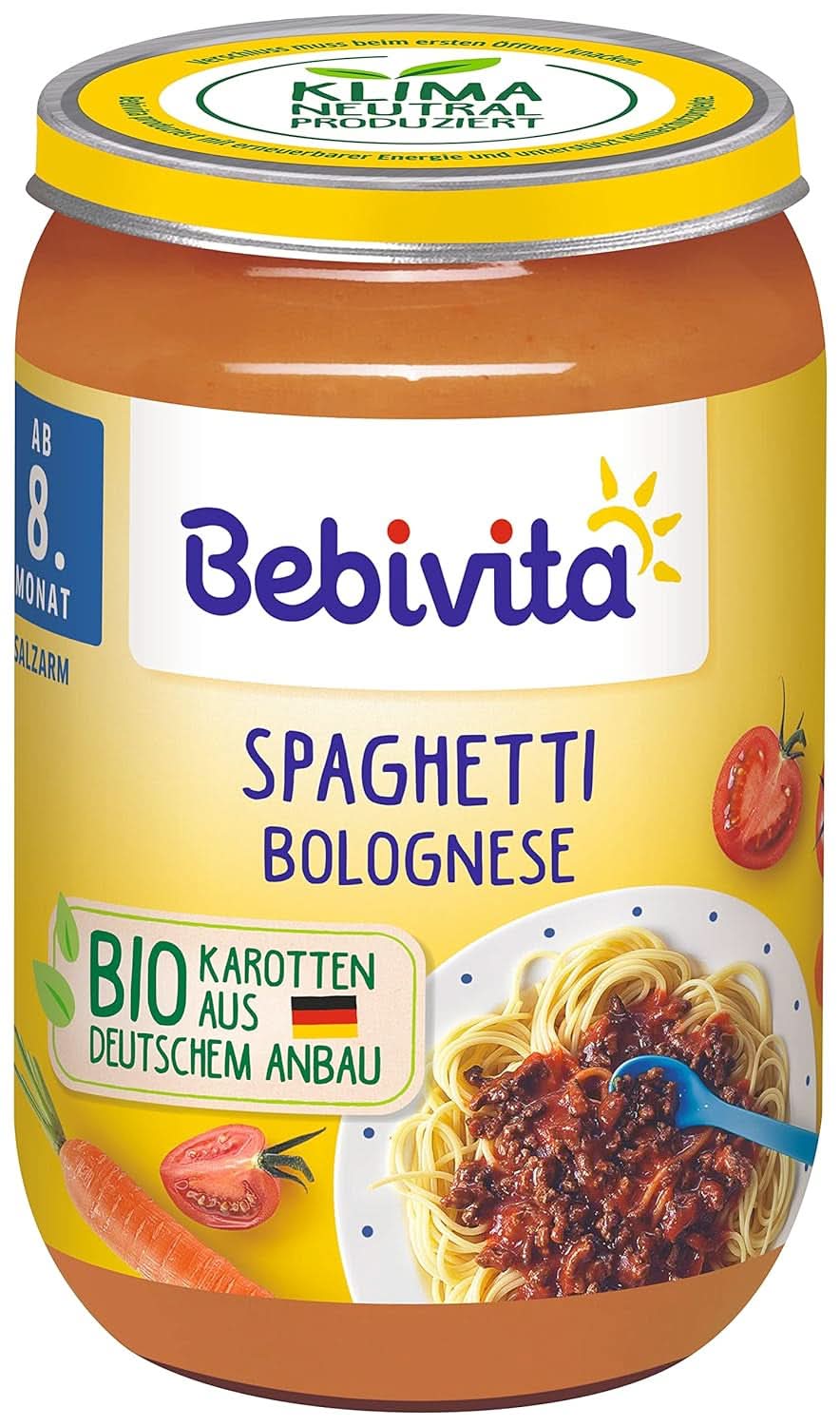 Menus A partir de 8 mois Spaghetti Bolognese, paquet de 6 (6 X 220 grammes), moyen Mère et Enfant Naty Shop 220 grammes Spaghetti Bolognese