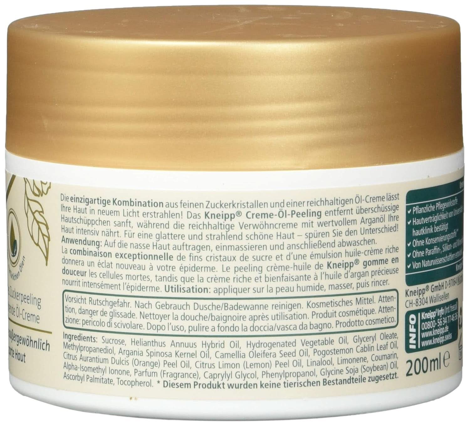 Kneipp Pampering Cream Oil Scrub, 200 ml Cosmétiques et Beauté Naty Shop