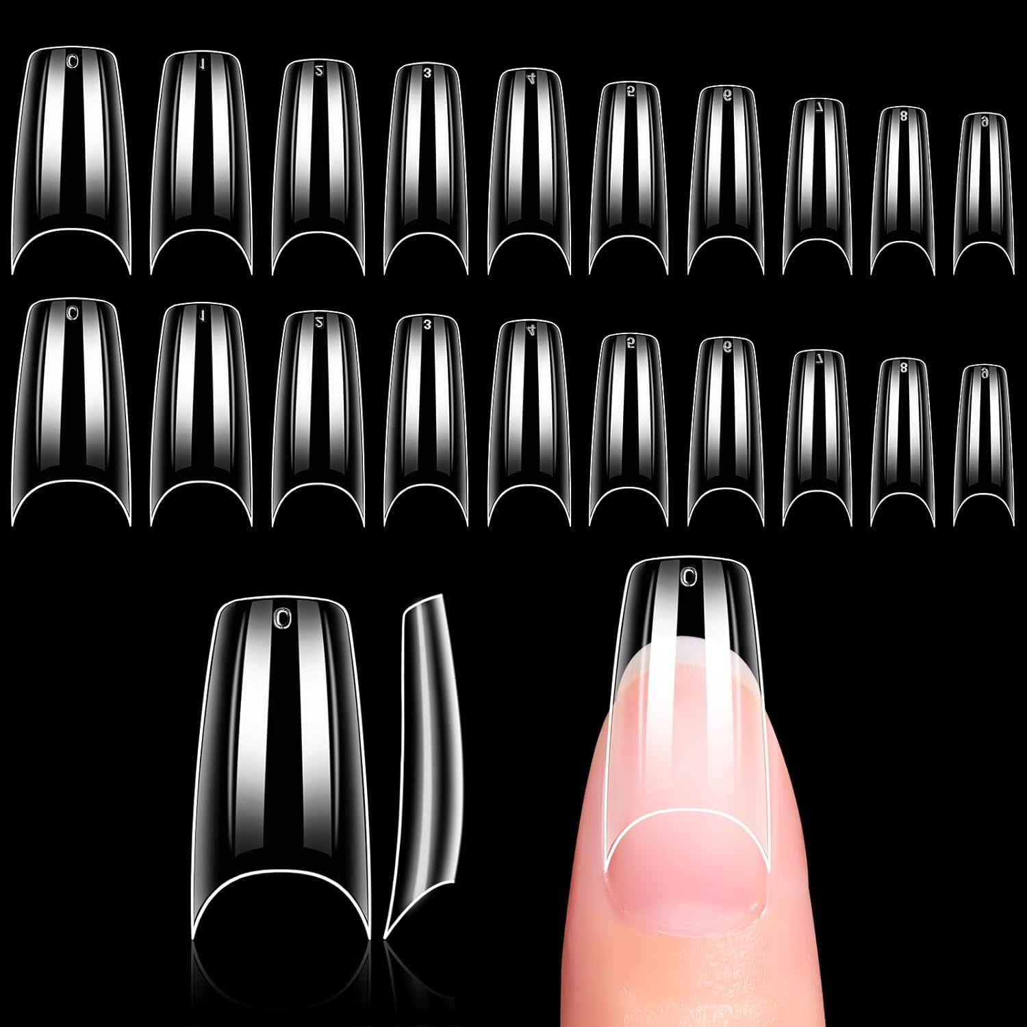 Makartt Porte-ongles en acrylique, Porte-ongles magnétique, Porte-ongles, Porte-ongles rose transparent avec 48 mastics adhésifs