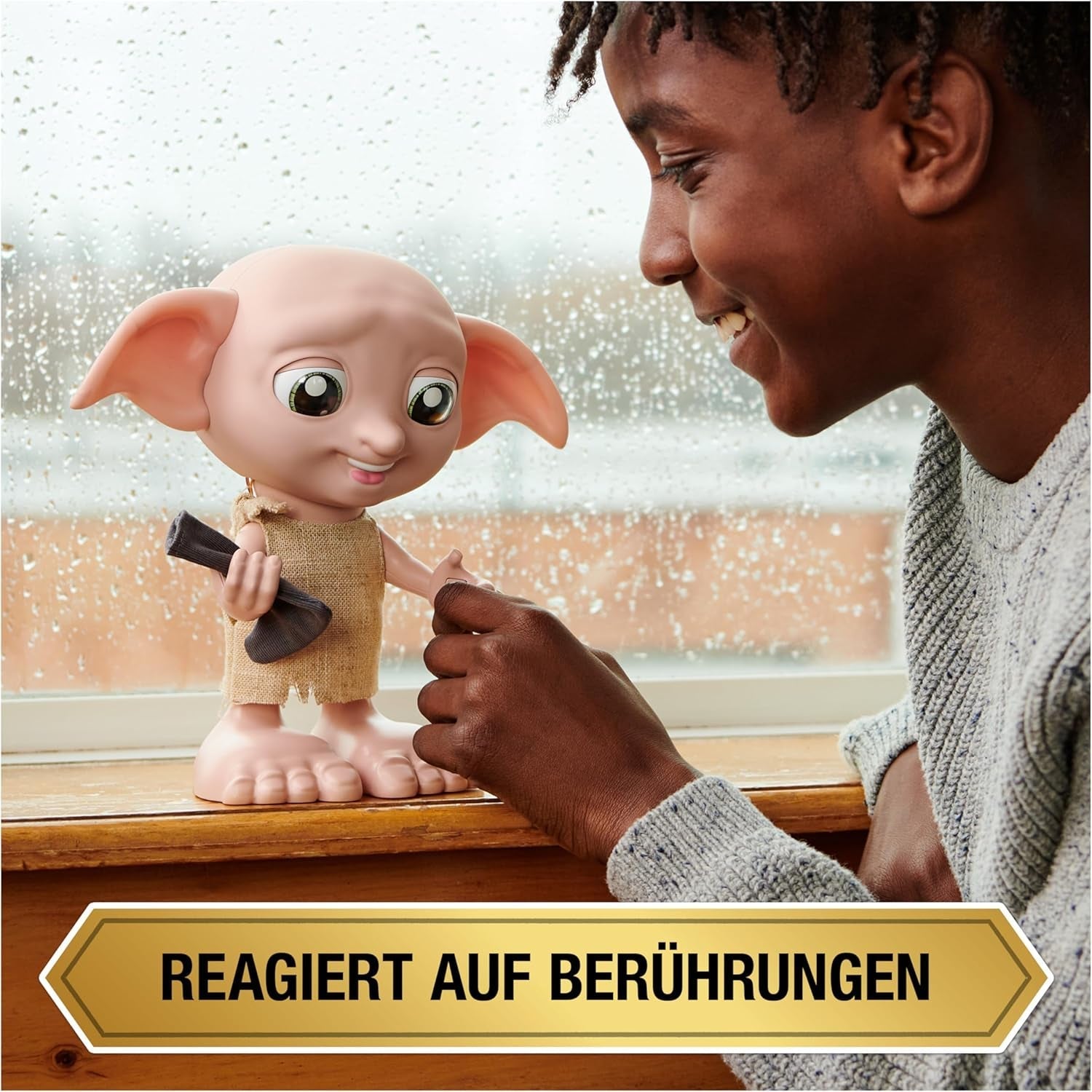 Wizarding World Harry Potter - Poupée interactive Dobby House Elf avec plus de 30 sons, phrases et mouvements, allemand-italien, jouet pour 6 ans, article de fan Dolls Naty Shop