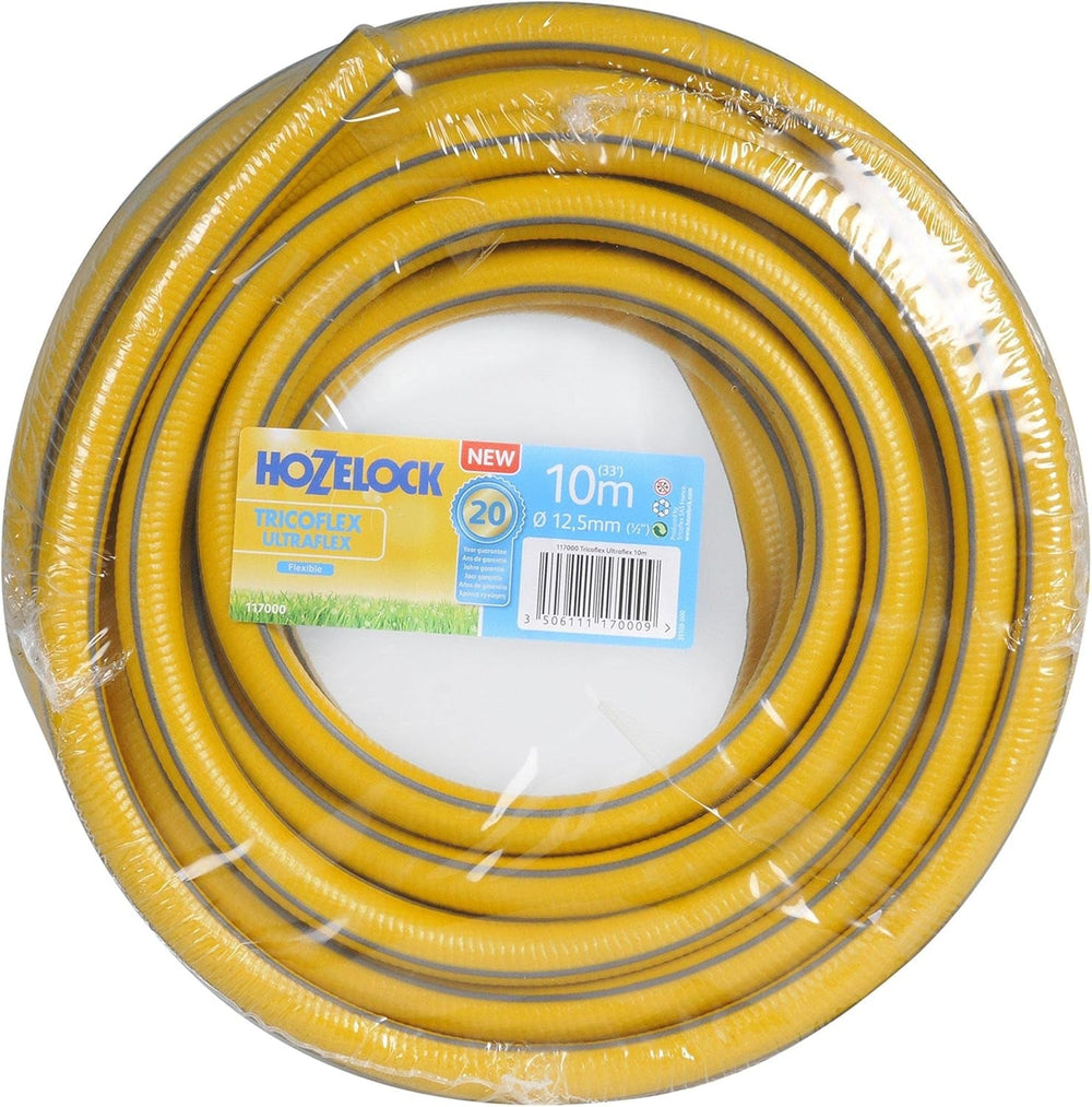 HOZELOCK - Furtun Tricoflex Ultraflex Ø 12,5 mm (1/2") 20 M: Furtun flexibil de grădină, rezistent la intemperii, la răsucire și îndoire, fabricat din 40% PVC reciclat [117002], galben