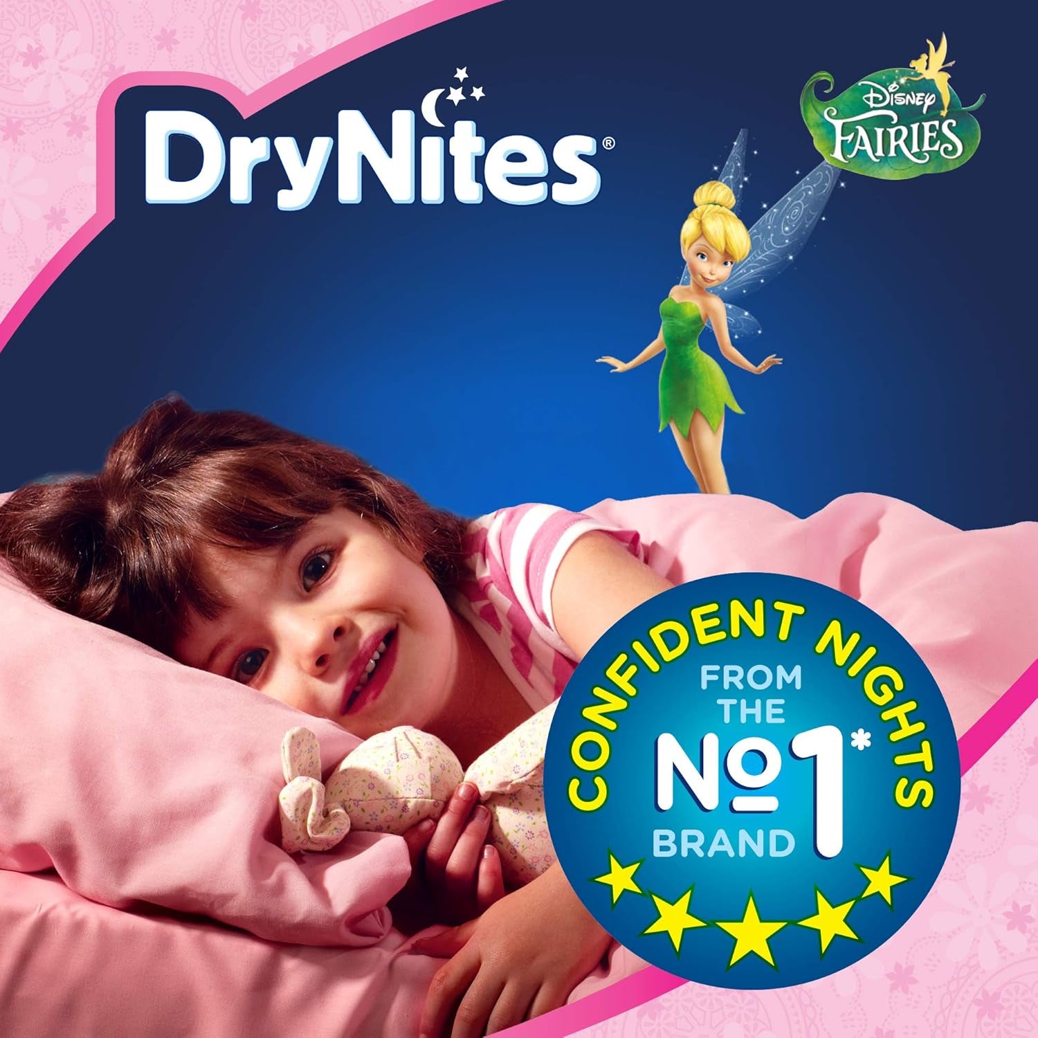 Pantalon de pyjama DryNites pour filles de 3 à 5 ans, 1 paquet (1 x 16 pièces)