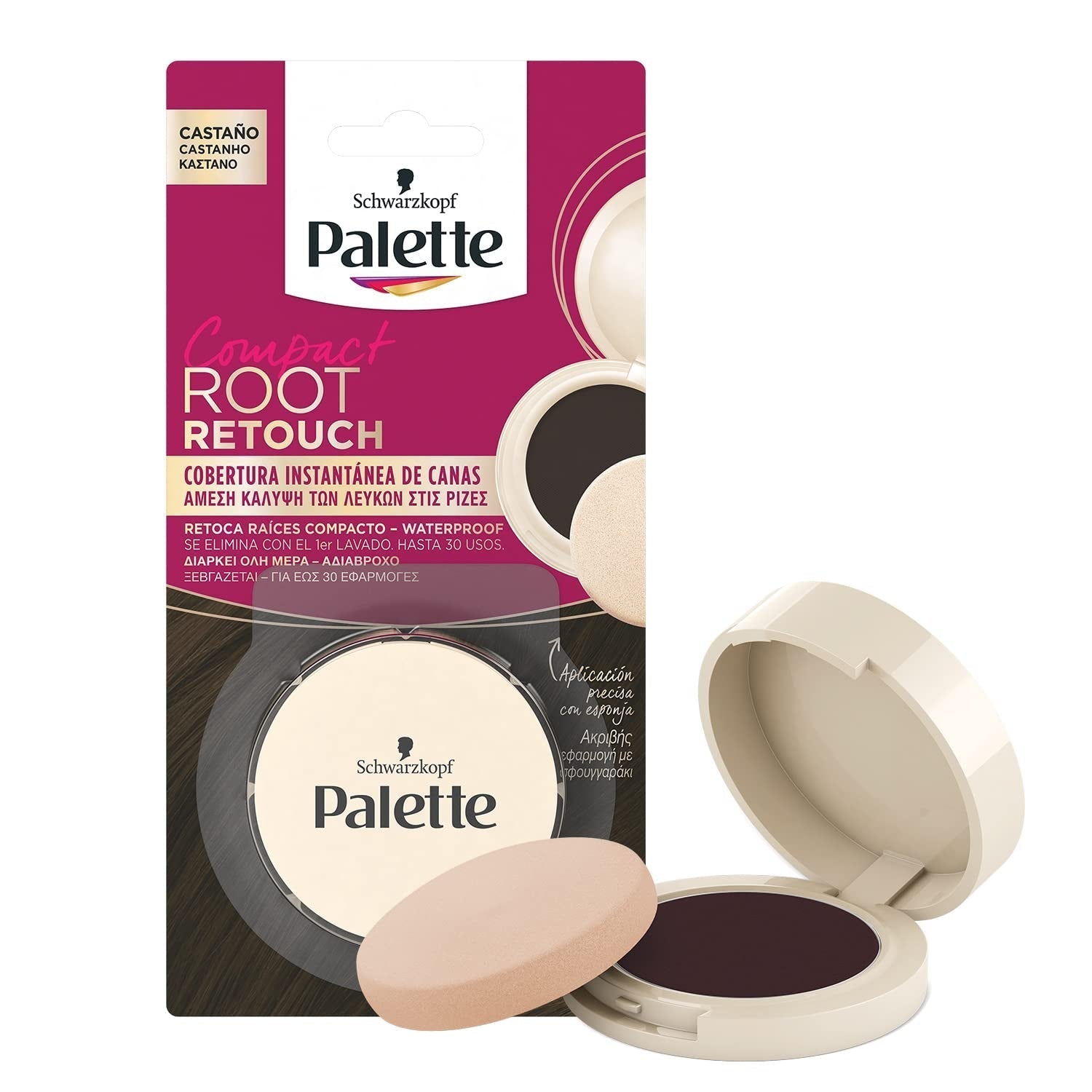 Palette Compact Root Retouch Retouch Root Powder, compact, maro castaniu, 1 buc Vopsea pentru par Naty Shop 1 bucată (pachet de 1) Castaniu