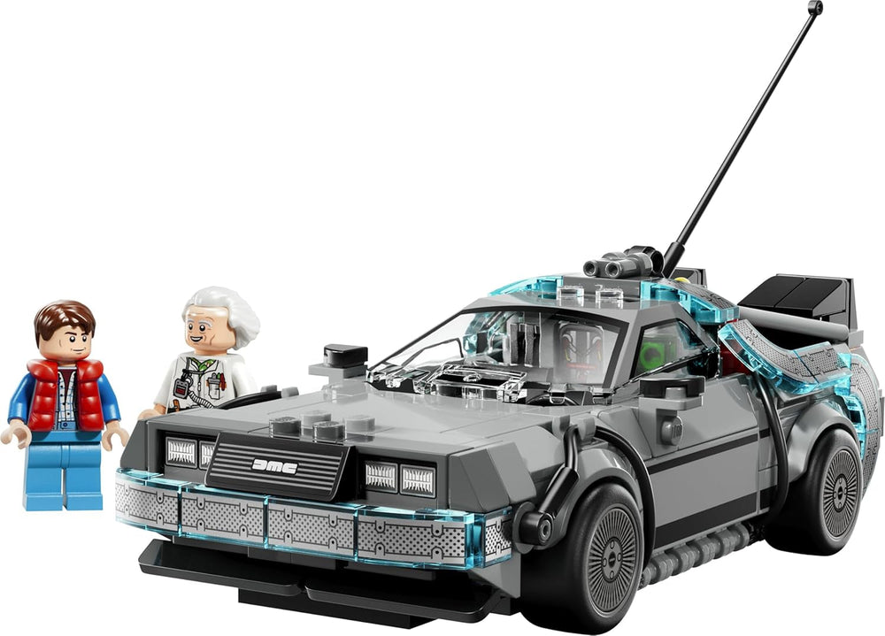 LEGO Speed Champions Zeitmaschine aus Zurück in die Zukunft - Kinder Spielzeug mit Automodell und 2 Minifiguren - Marty McFly und Doc Brown - Kreatives Geschenk für Kinder ab 9 Jahren - 77256
