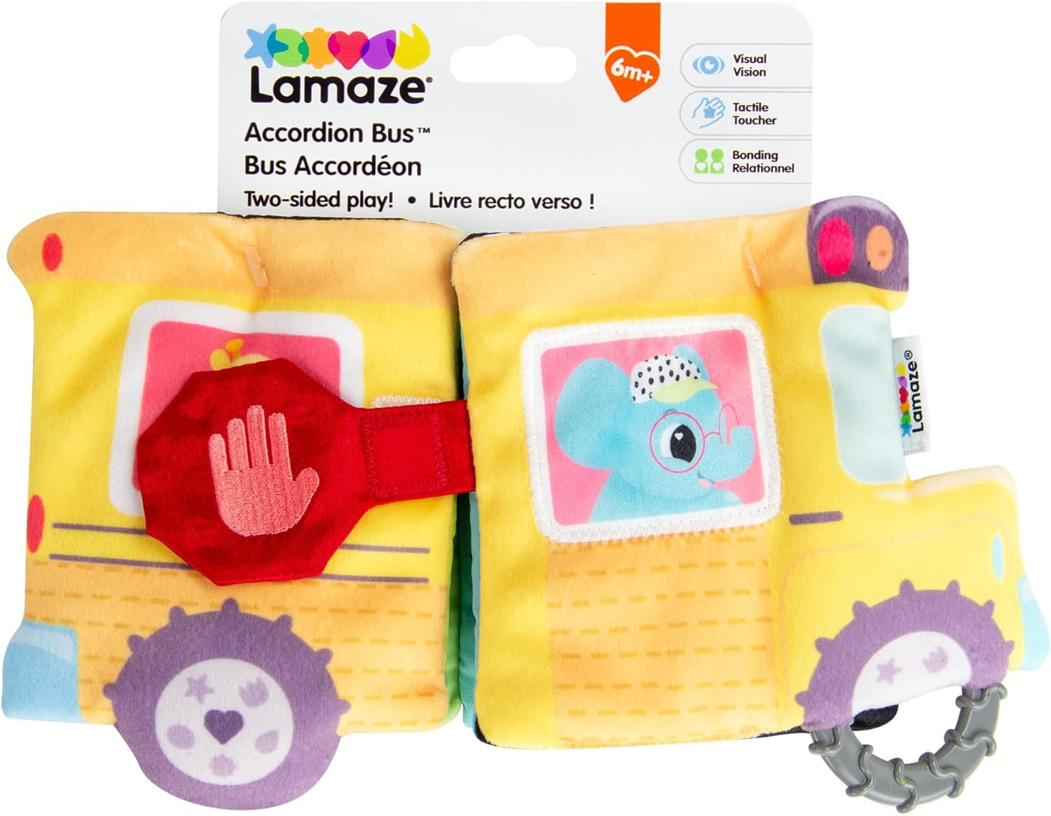 LAMAZE Octivity Time Jouet sensoriel pour bébé, jeu et découverte doux pour bébé, poulpe pour tout-petits adapté à 6 mois, garçons et filles de plus de 1 an Jouets pour bébé Naty Shop Bus accordéon