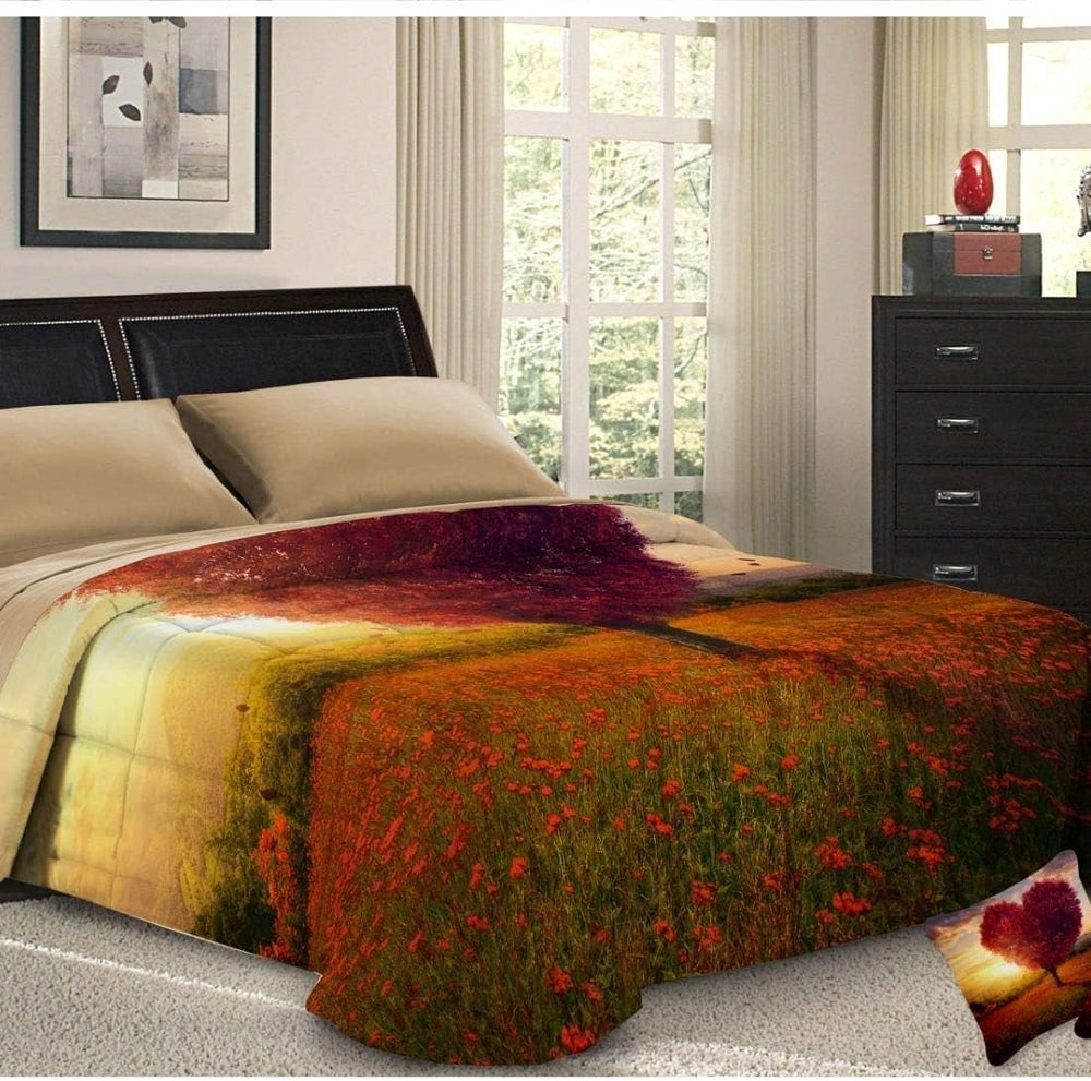 PETTI Artigiani Italiani housse de couette pour lit double, 100% Made in Italy, Couettes et couettes Aquarium Naty Shop Albero Di Fiori 160 X 190 Cm