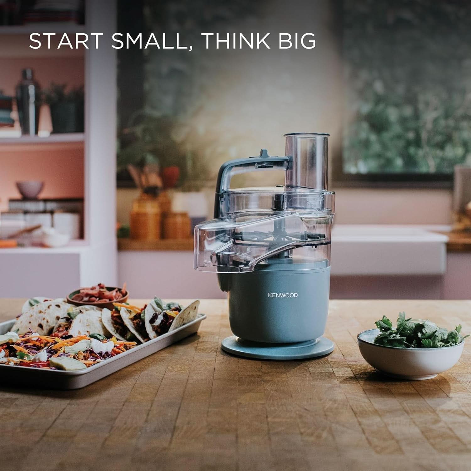 Kenwood Multipro Go FDP22.130GY, Machine de Cuisine Kompakt Nur 30Cm Hoch, Zum Schneiden, Reiben, Pürieren Und Teig Kneten, Express-Serve, 1,3 L Arbeitsbehälter, 650 W, Blau Mother and Child Naty Shop