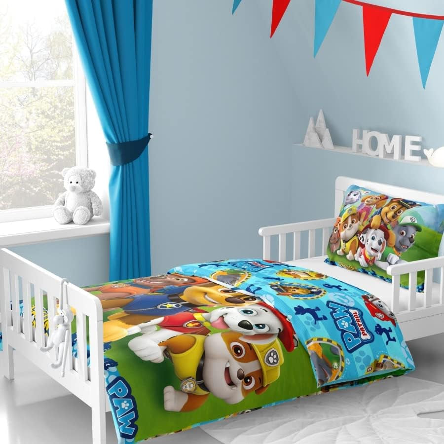 Tapis de couchage 100 x 135 40 x 60 en laine de bois · Compatible avec Paw Patrol Baby Kinderbettwäsche Für Mädchen Und Jungen · 2 Teilig · 1 tapis de couchage 40 x 60 + 1 tapis de couchage 100 x 135 cm Naty Shop