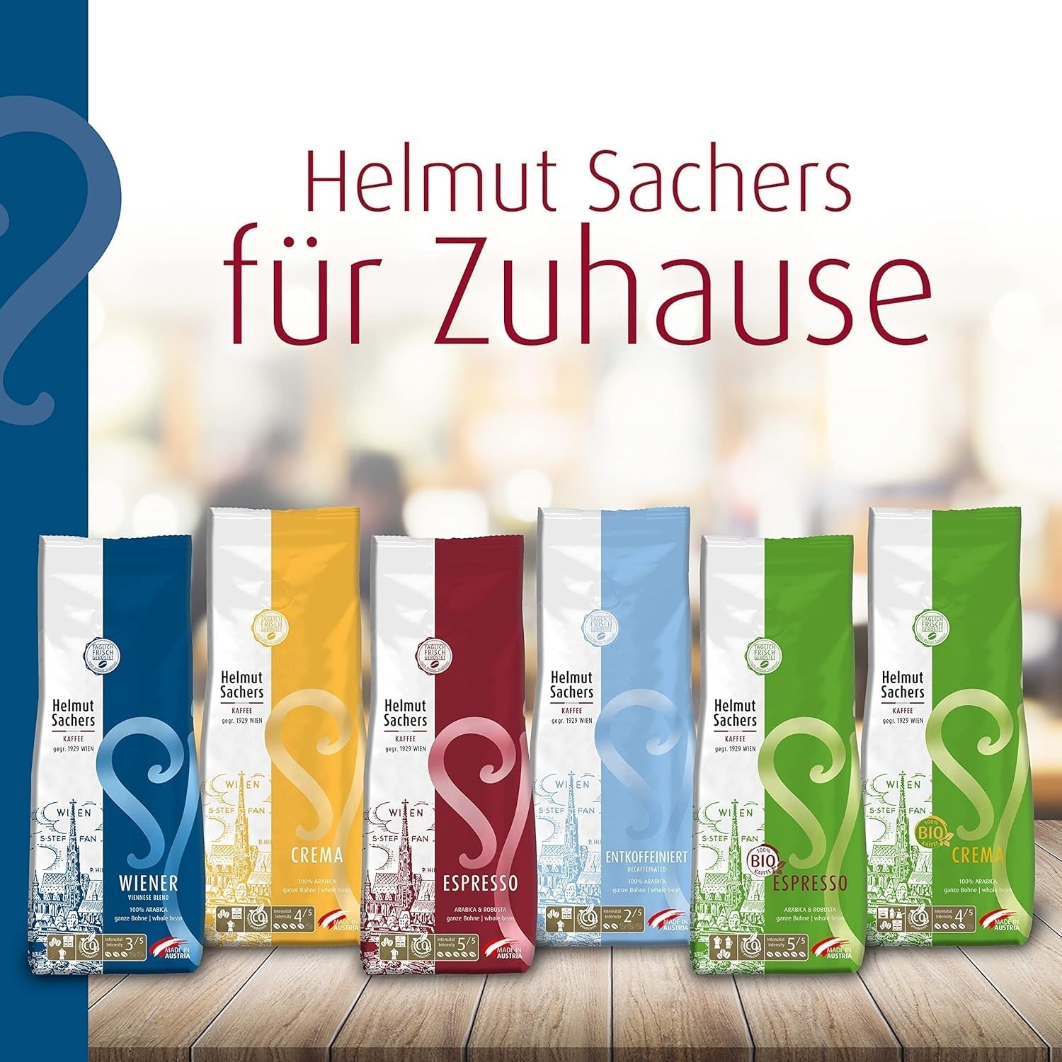 Helmut Sachers Kaffee - Mélange viennois, café viennois à base de grains Arabica de première qualité, torréfiés en Autriche Coffee Naty Shop