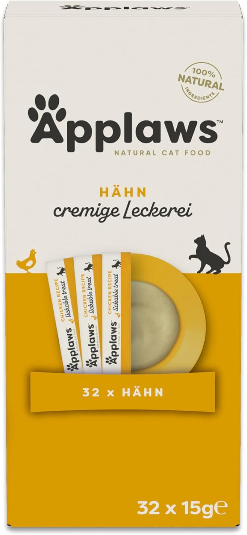Applaws Snack crémeux au poulet sans céréales pour chats et chatons 32 sachets x 15 g