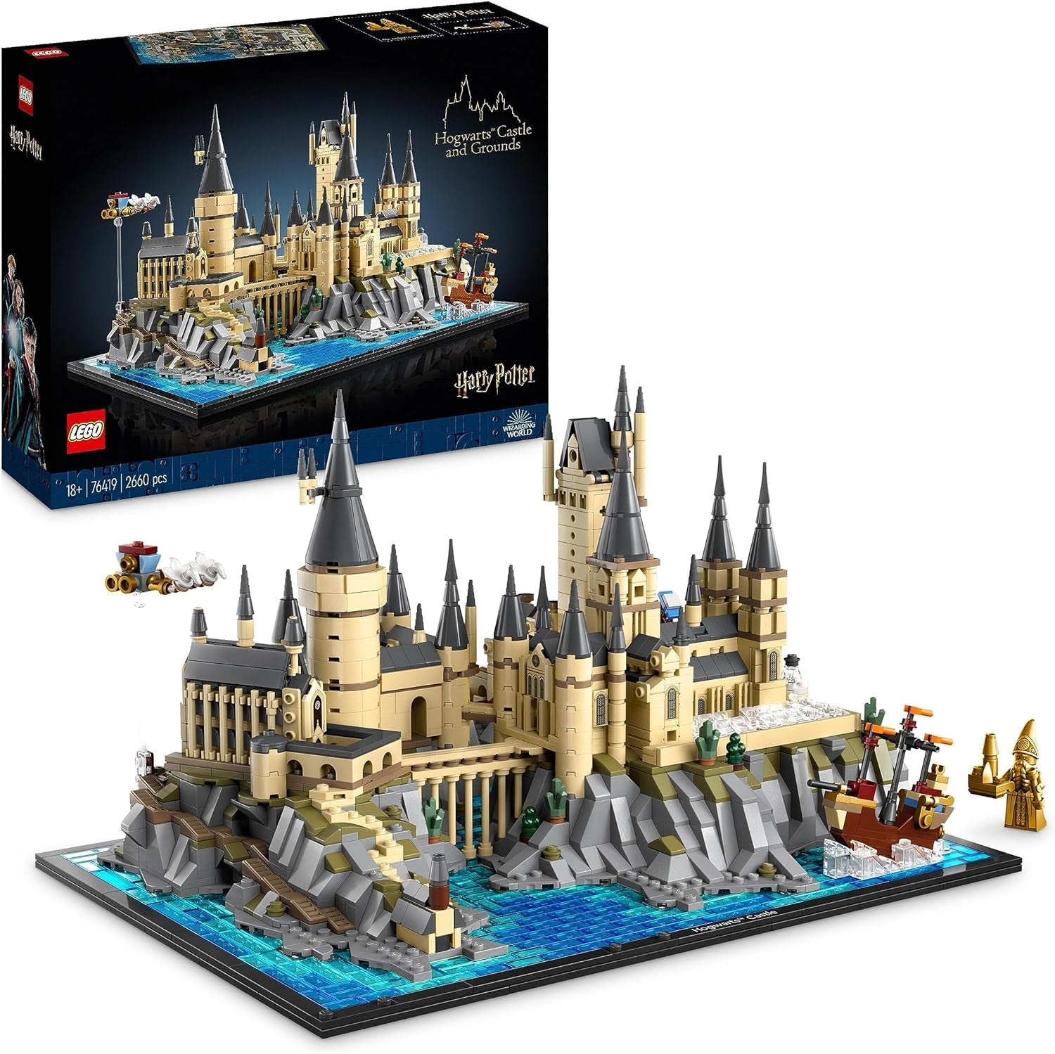 Château de Poudlard LEGO Harry Potter avec ailes de château - ensemble de collection pour adultes comprenant la tour principale et la tour astronomique, la chambre des secrets et une figurine d'architecte - cadeau pour femme - 76419 Jeux de construction Besuche den LEGO-Store Single