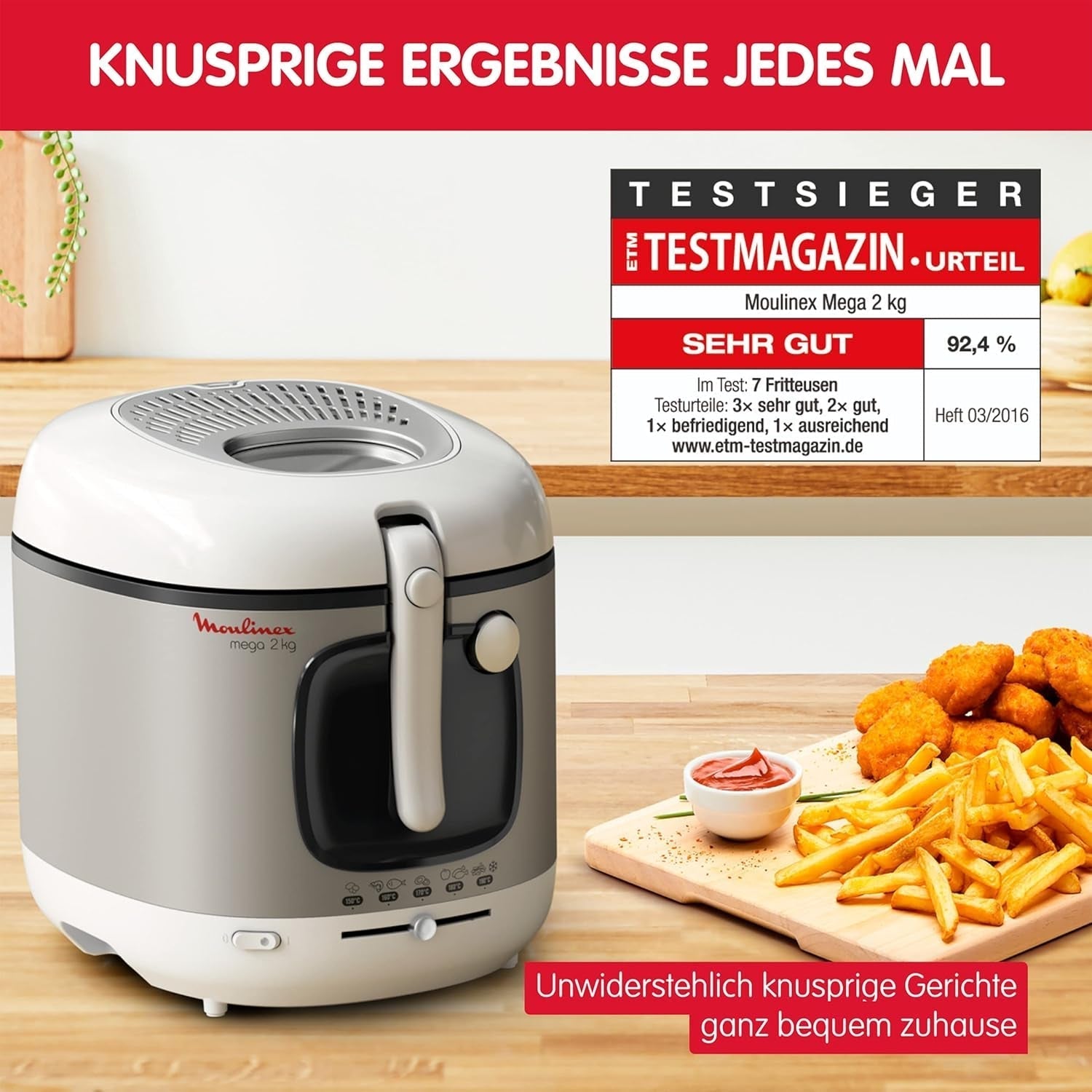 Friteuse AM4800 Mega 2Kg, friteuse à huile, filtre anti-odeur, 1800 W, électroménager Naty Shop