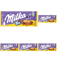 Biscuits TUC 1 x 87g | Chocolat au lait alpin | avec mini crackers au sel | Chocolat au lait 100% alpin | Barre de chocolat (paquet de 5)
