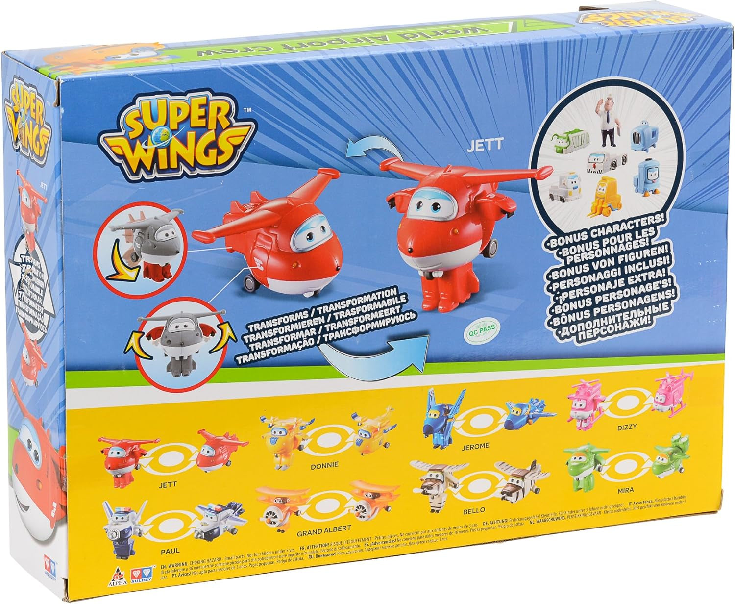 Super Wings Transform-A-Bots World Airport Crew - Série 1 - Pack collector Crew - 15 figurines - Figurines 2" Naty Shop