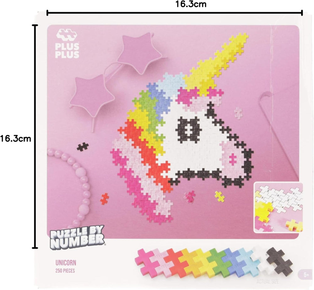 Plus-Plus 9603929, Geniales Konstruktionsspielzeug, Puzzle Einhorn, Kreativ-Bausteine, 250 Teile