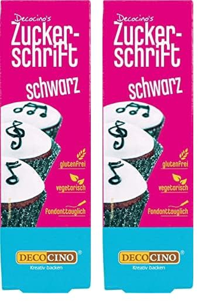 Decocino Lettrage en sucre rouge – Lettrage colorant alimentaire – Tube pratique pour étiqueter le fondant et le glaçage – Décorations de pâtisserie pour gâteaux, gâteaux et cupcakes ! (Paquet de 2)