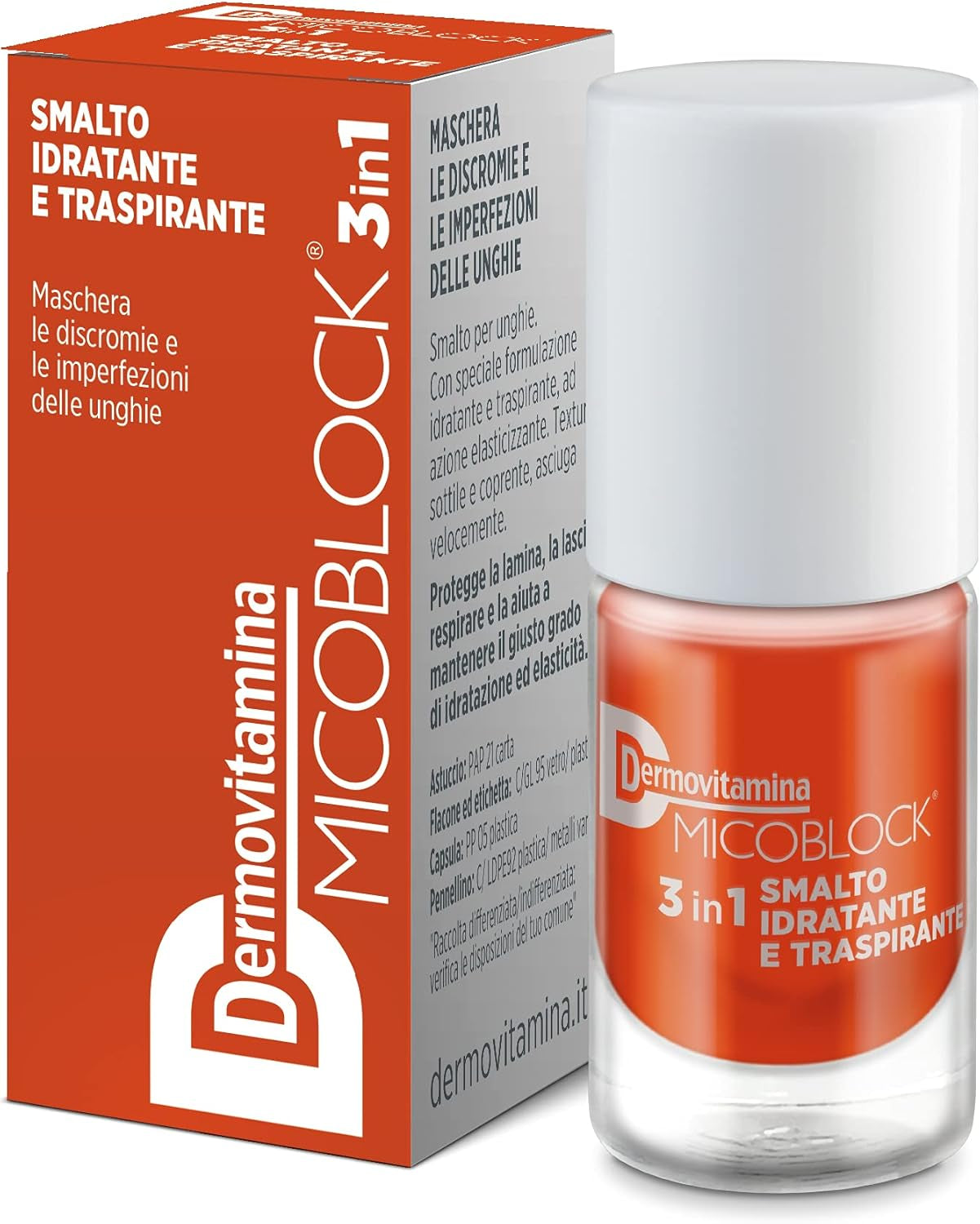 Vernis à ongles Microblock 3 en 1 contre les champignons des ongles, orange foncé, remède contre les champignons des ongles, 5 ml, 16 couleurs