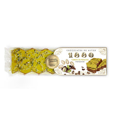 Touron artisanal chocolat pistache, 200g, texture crémeuse, qualité supérieure, ingrédients fins, goût authentique, le touron le plus cher au monde