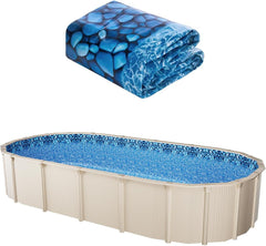 Căptușeală ovală pentru piscină VEVOR, 732x366x147cm, căptușeală interioară, căptușeală de schimb, căptușeală pentru piscină, căptușeală din vinil suprapusă, dimensiune standard, rezistentă la uzură, pentru piscine supraterane cu pereți înalți de 137cm