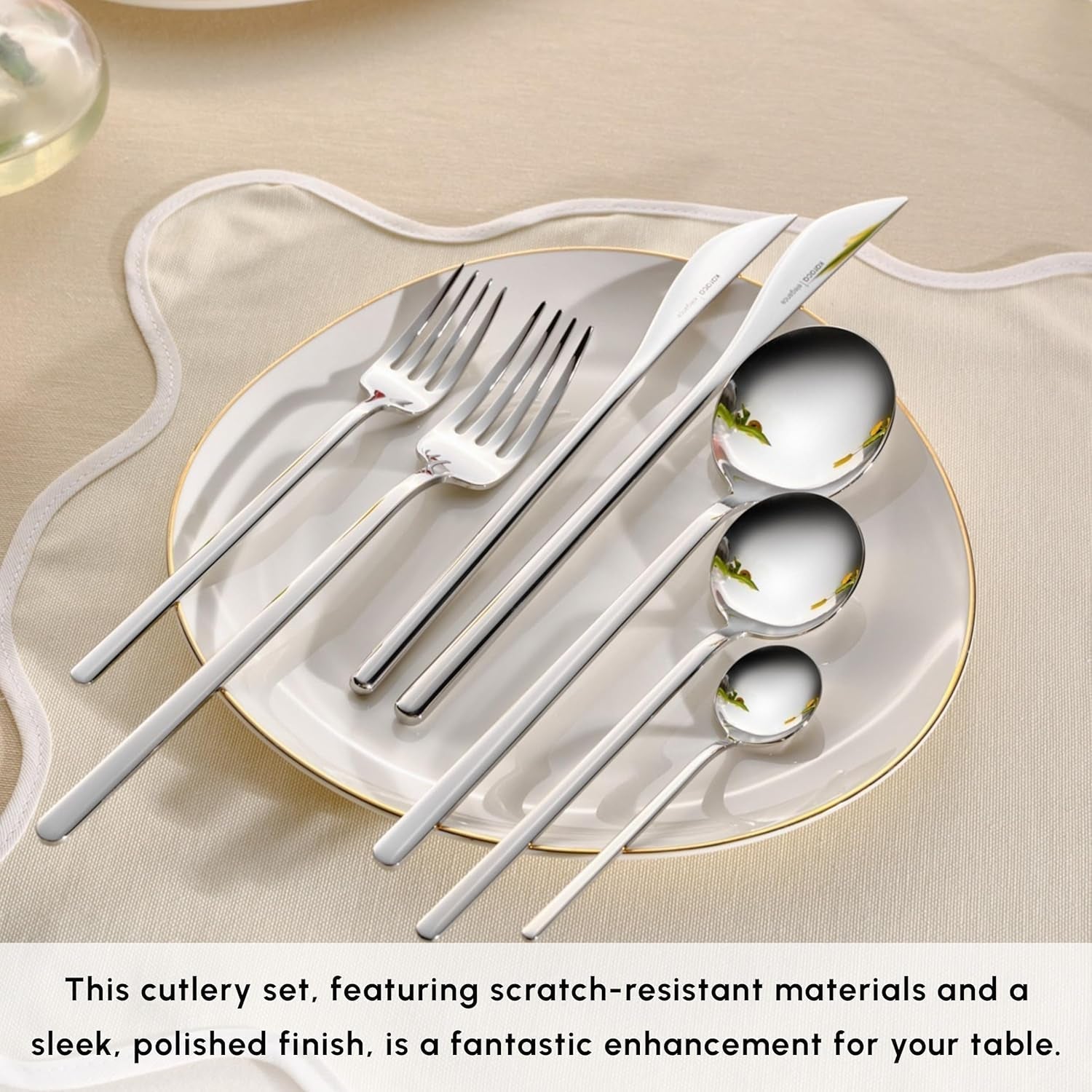 Karaca Focus Elegance, set de couverts 84 pièces, 12 personnes Cuisine Naty Shop