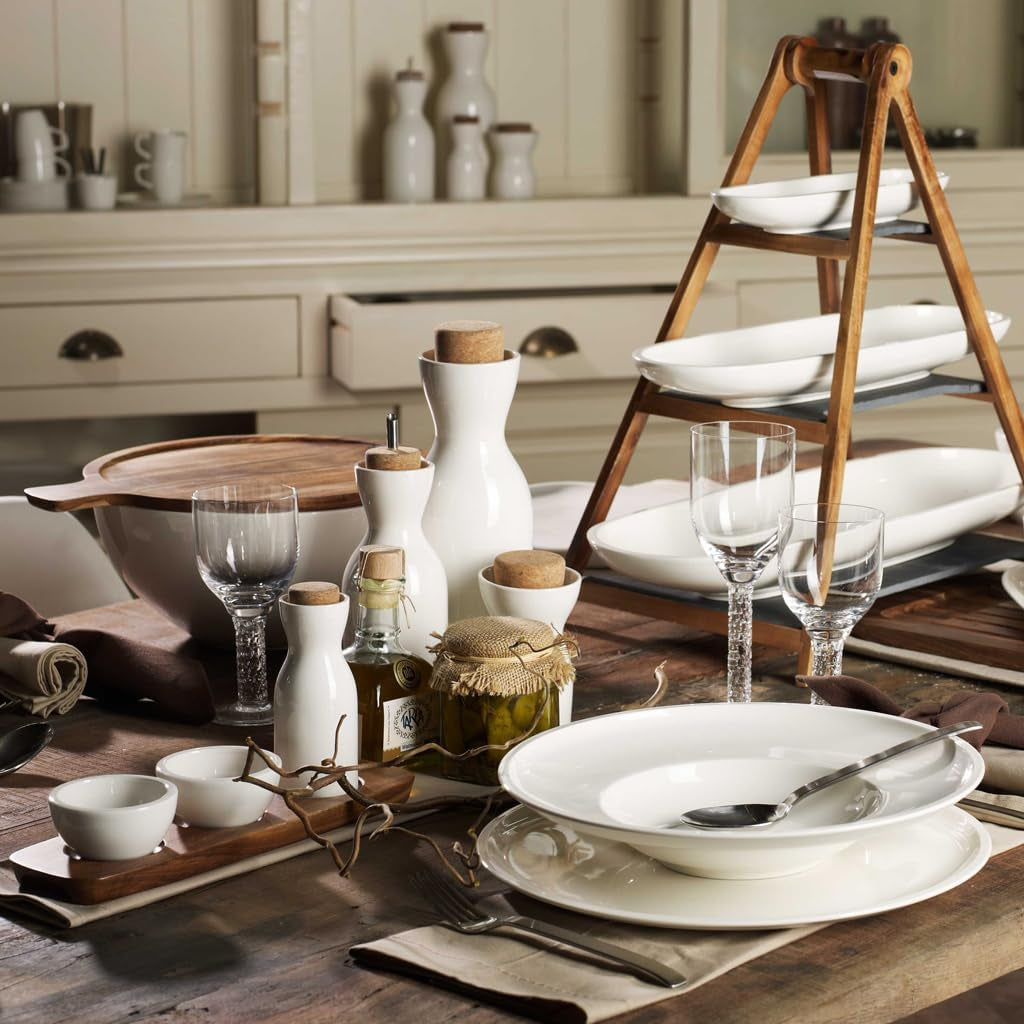 Villeroy & Boch - Artesano service de table 6 pièces pour 2 personnes, blanc, passe au lave-vaisselle, passe au micro-ondes, service de couverts, service d'assiettes, assiettes plates, assiettes de petit-déjeuner, assiettes plates, porcelaine premium