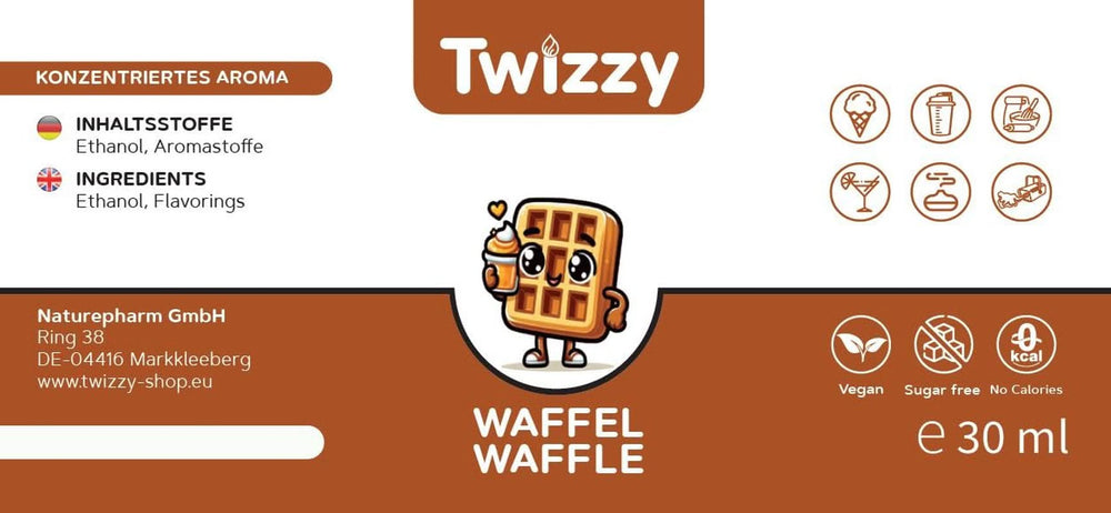 Arôme Alimentaire Twizzy Waffle - 30 ml - Arôme intense - Idéal pour la pâtisserie Arome Naty Shop