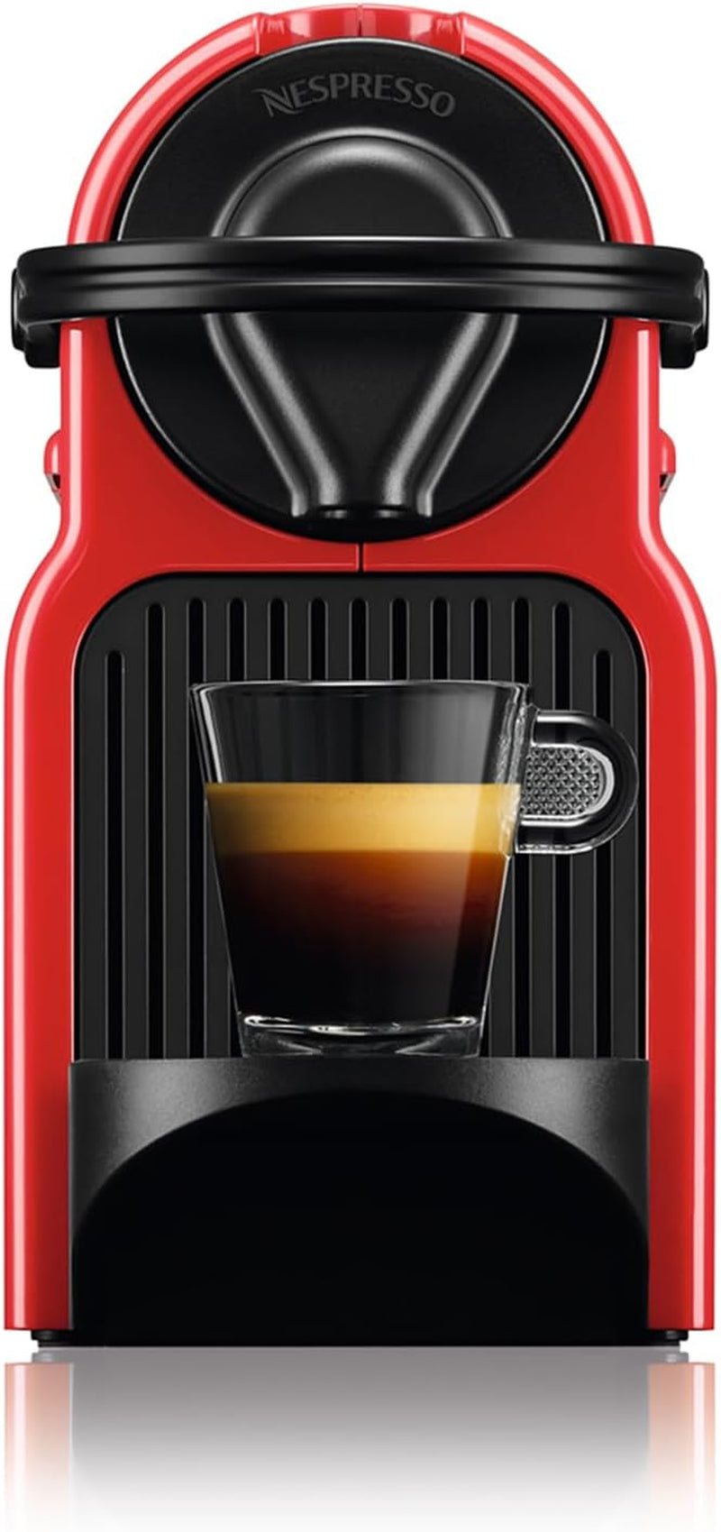 Krups Nespresso Inissia Machine à Expresso - Machine à Expresso Compacte pour Capsules de Café, Pression 19 Bars, Chauffage Rapide en 25 Secondes, Fonction Économie d'énergie, Réservoir d'eau 0,7 L, Rouge, Modèle YY5506FD