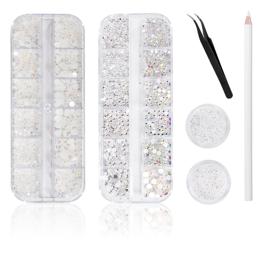 5600 pièces Strasssteine ​​​​Nägel Nail Art, 36 Farben Glitzersteine, Dekorationen Nagelsteine ​​​​Für Nagelkunst, Einschließlich Wachsstift Für Strasssteine ​​​​​​et Strass-Picker