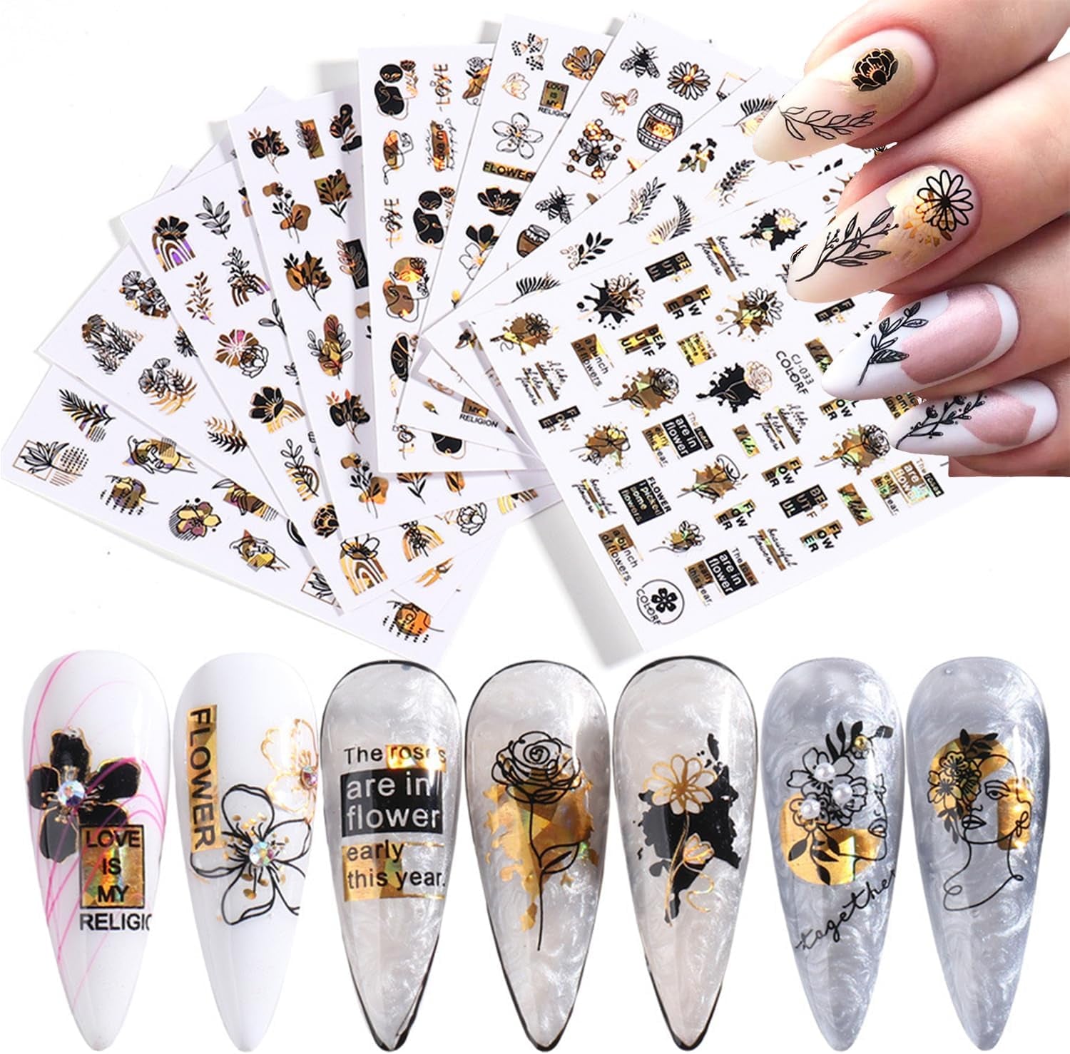 GZMAYUEN 12 couleurs français ongles autocollants 3D français dégradé couleur ongles autocollants auto-adhésif ongles conception ongles accessoires