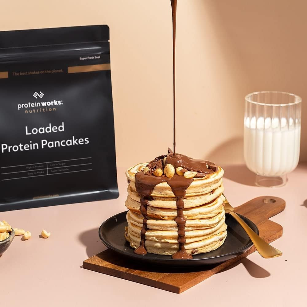 Protein Works - Pfannkuchen protéiné chargé | Mélange de pâtisseries haut de gamme | Crêpes Eiweiss | Crêpes protéinées | 8 portions | Naturel | 500G Mélange pour la pâtisserie et la cuisine Naty Shop