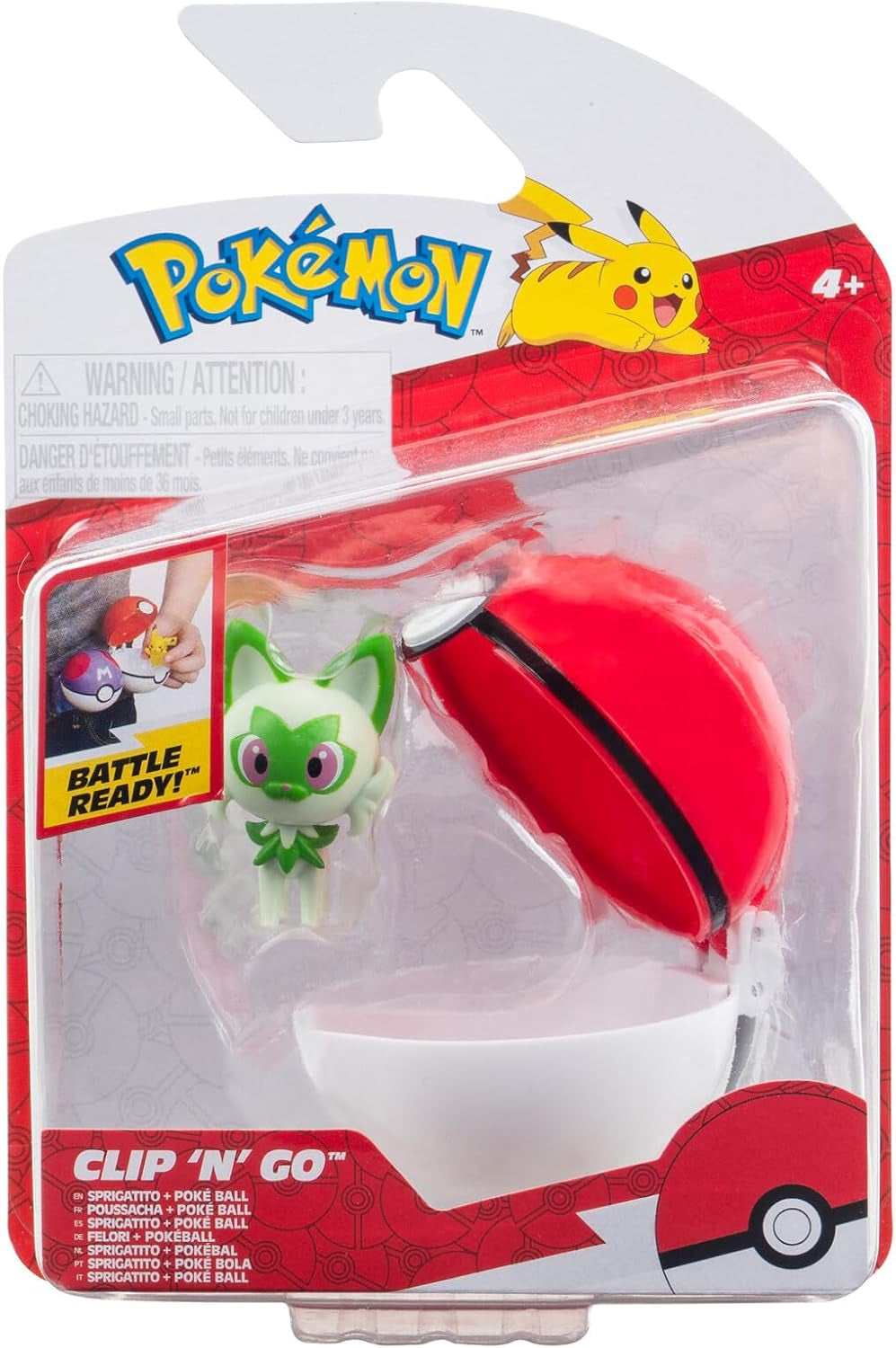 Pokémon PKW3629 - Clip'N'Go Poké Ball - Felori et Poké Ball, Poké Ball Officielle avec figurine 5cm Figurines Naty Shop Felori