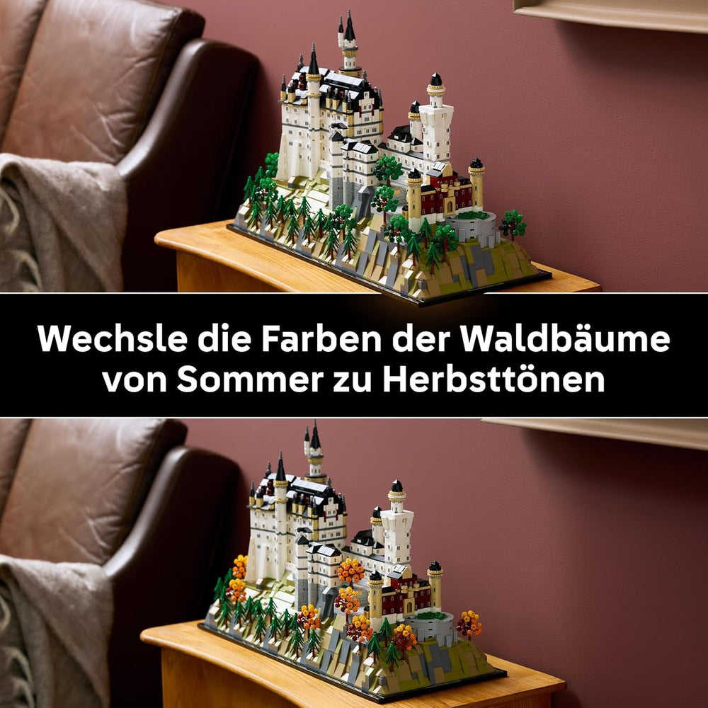 LEGO Architecture Schloss Neuschwanstein - 3D Puzzle für Erwachsene - Modellbau mit Türmen, Innenhöfen & detailliertem Innenraum - Historisches Geschenk für Fans - 21063