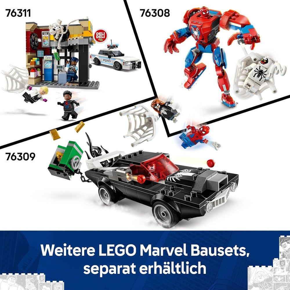 LEGO | Marvel Spider-Man Mech vs. Anti-Venom - Super Hero Figure Building Toy with 2 Minifigures for Imaginative Role Play - Gift for 6 Plus Year Old Boys and Girls 76308