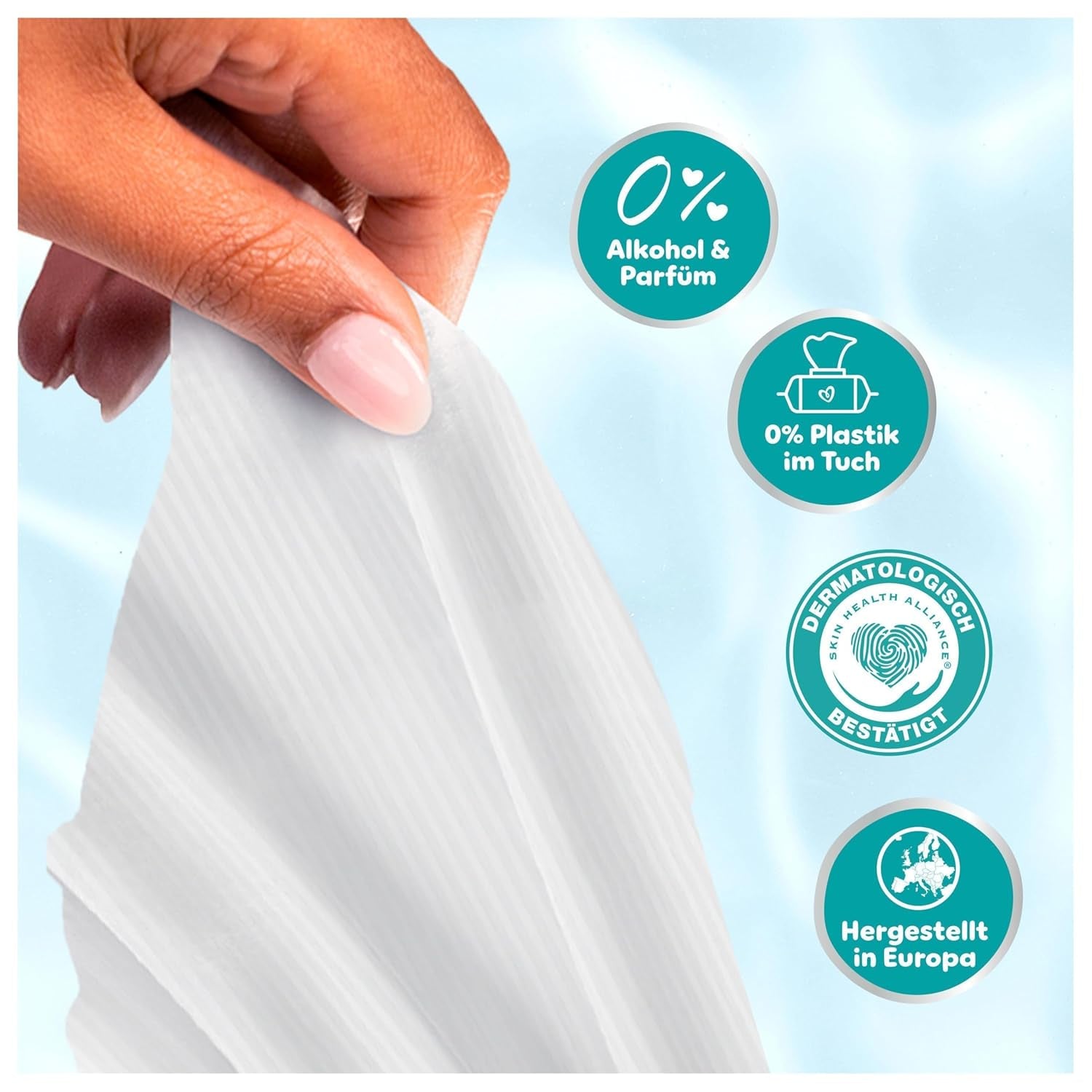 Lingettes pour bébé Pampers 99 % d'eau, 12 paquets de 60 lingettes chacun = 720 lingettes pour bébé, lotion légère 99 % d'eau